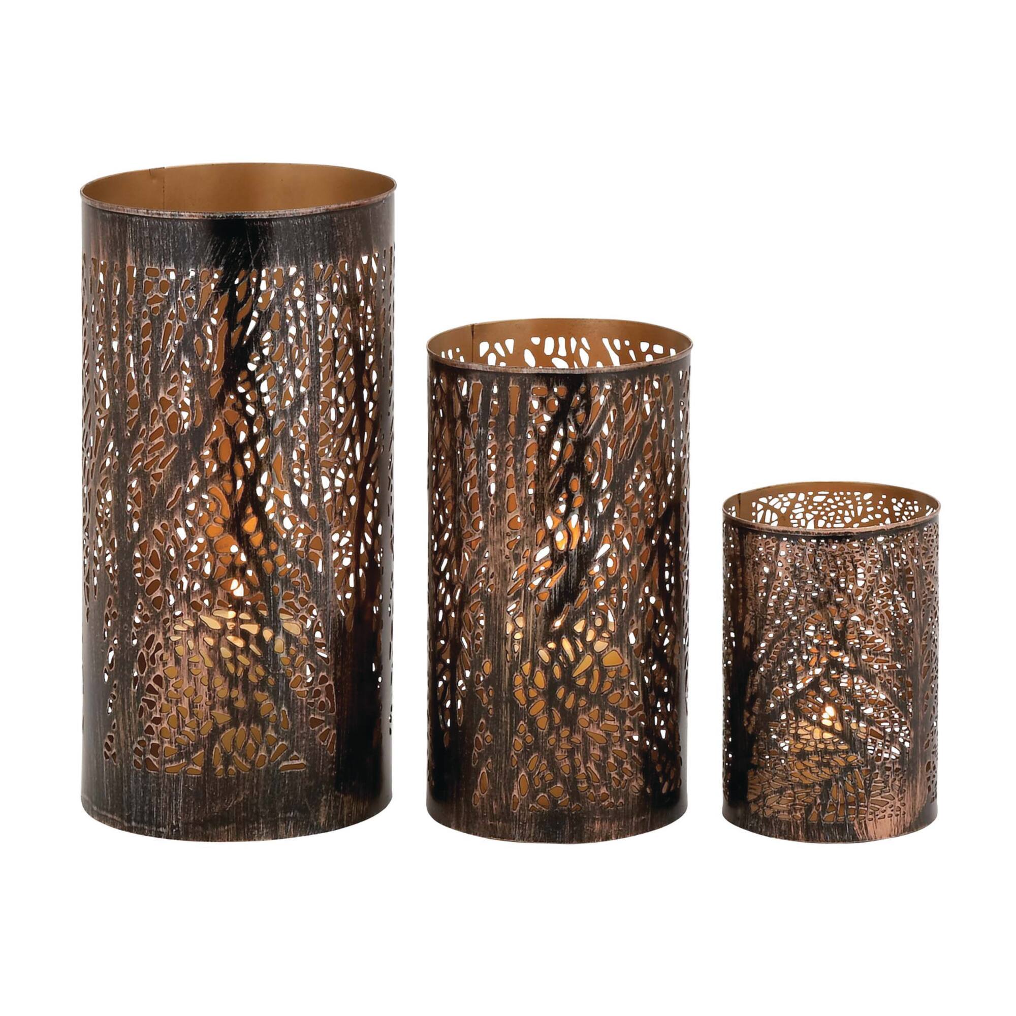 Set of 3 Metal Eclectic Lantern, 6", 9